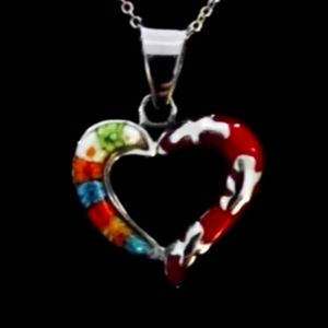 Sterling Silver 925 Heart Charm/ flower child heart